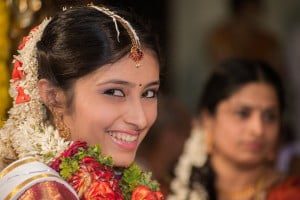 Candid Indian Wedding - bride - closeup