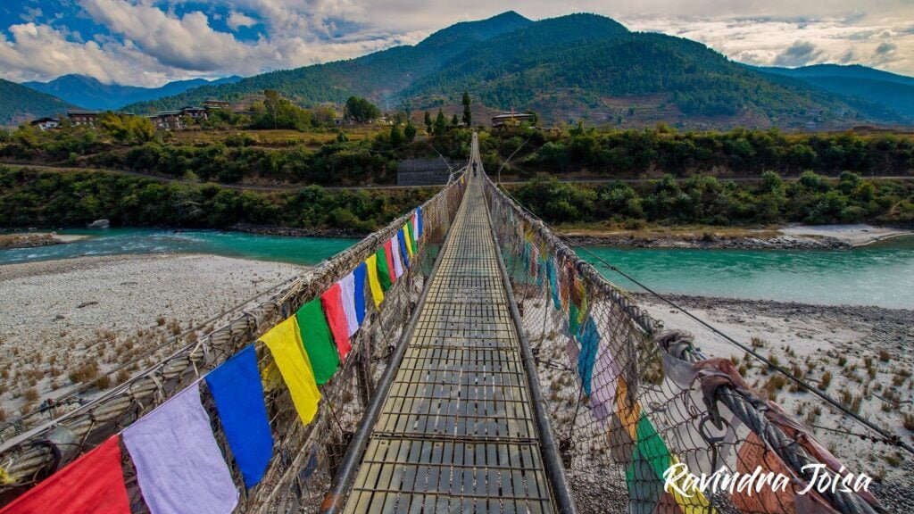 Punakha Suspension bridge in Bhutan